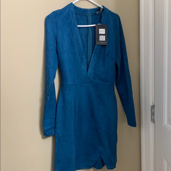 Teal blue mini dress - Picture 1 of 2